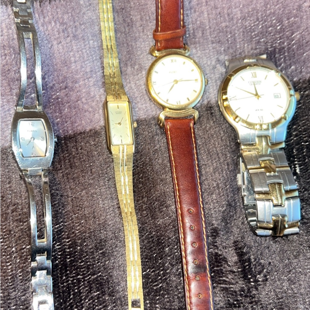 Men's Silver and Gold Watch each